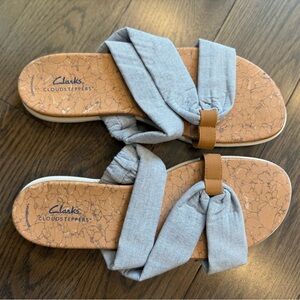 Clarks Cloudsteppers Gray and Brown Sandals